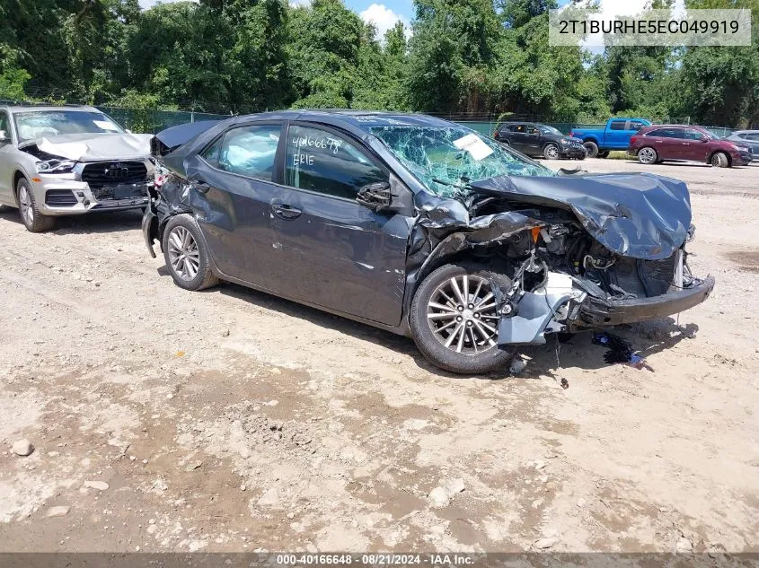 2014 Toyota Corolla Le Premium VIN: 2T1BURHE5EC049919 Lot: 40166648