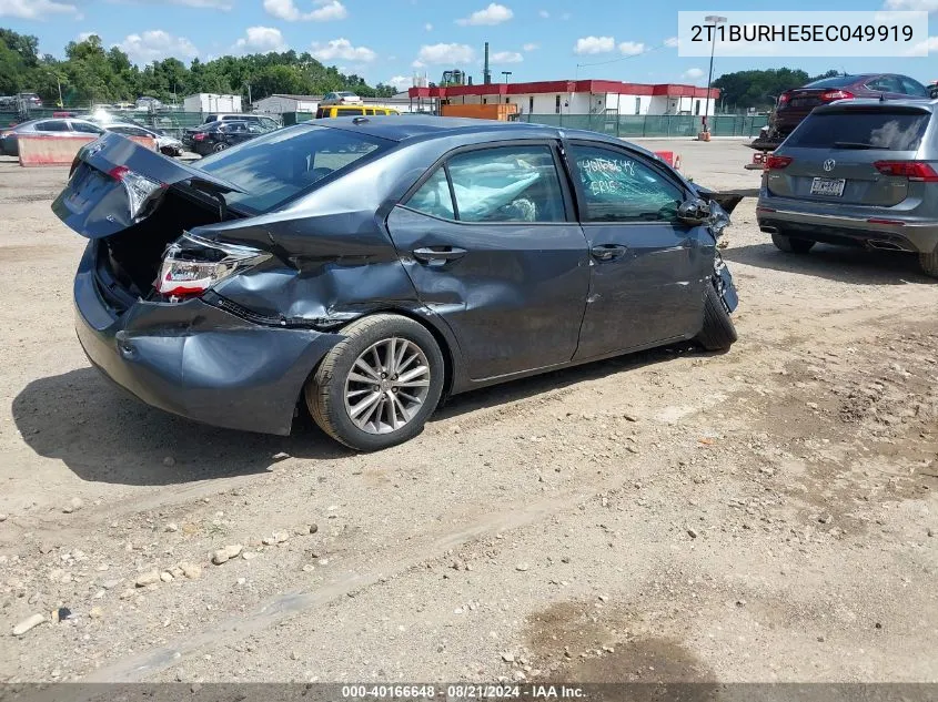 2014 Toyota Corolla Le Premium VIN: 2T1BURHE5EC049919 Lot: 40166648