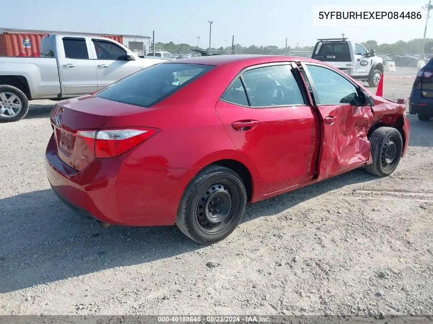 5YFBURHEXEP084486 2014 Toyota Corolla Le