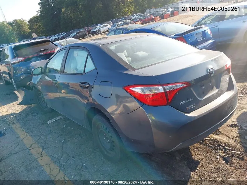 2T1BURHE4EC059261 2014 Toyota Corolla Le