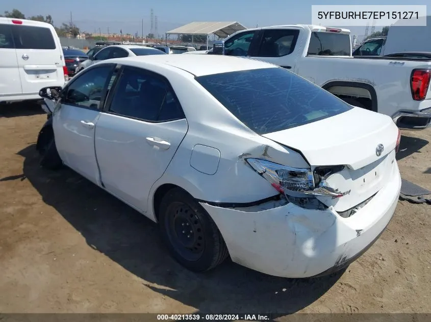 5YFBURHE7EP151271 2014 Toyota Corolla Le