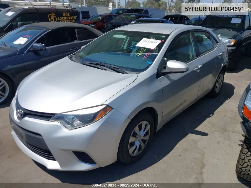 2014 Toyota Corolla L VIN: 5YFBURHE0EP084691 Lot: 40219833