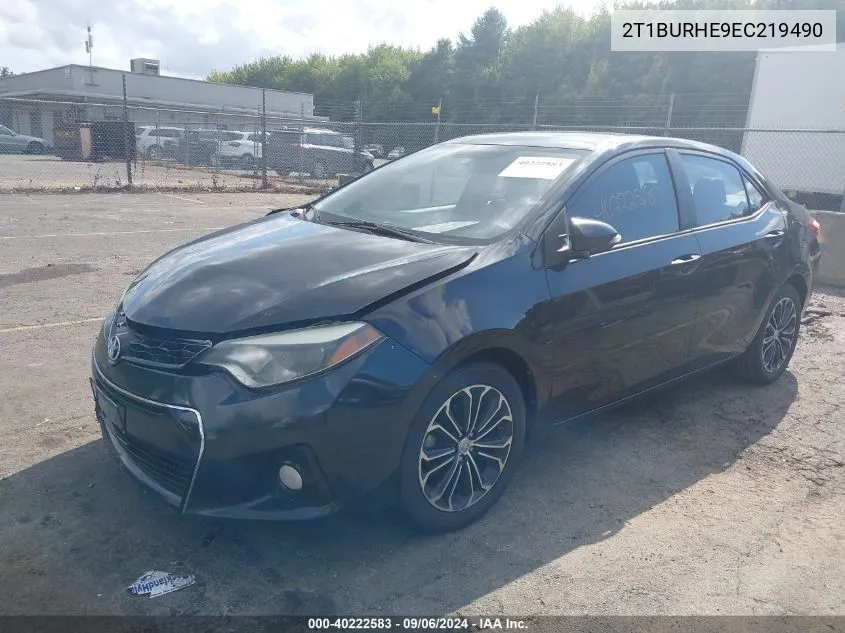 2014 Toyota Corolla S Plus VIN: 2T1BURHE9EC219490 Lot: 40222583