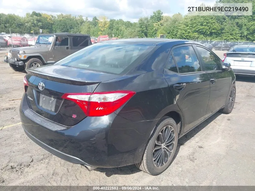 2014 Toyota Corolla S Plus VIN: 2T1BURHE9EC219490 Lot: 40222583