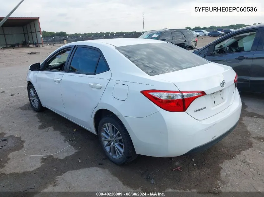 5YFBURHE0EP060536 2014 Toyota Corolla Le Plus