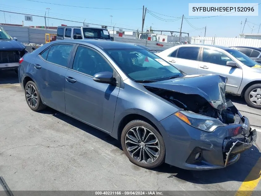 2014 Toyota Corolla S Plus VIN: 5YFBURHE9EP152096 Lot: 40231166