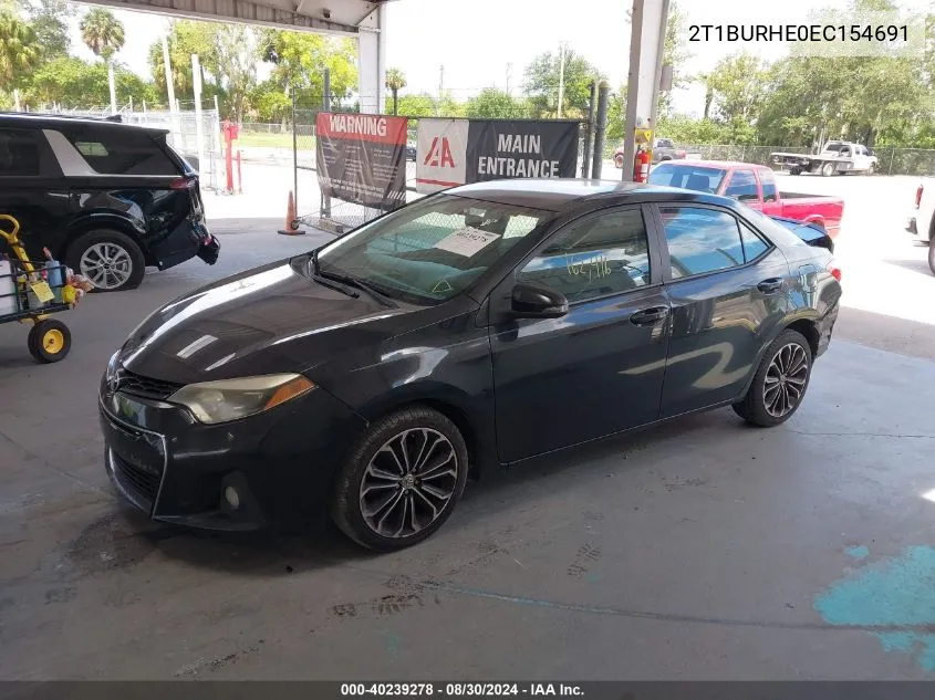 2014 Toyota Corolla S Plus VIN: 2T1BURHE0EC154691 Lot: 40239278