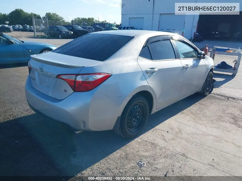 2T1BURHE6EC120027 2014 Toyota Corolla S Plus