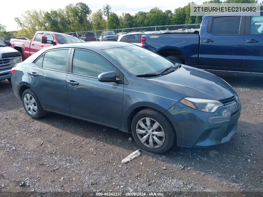 2014 Toyota Corolla Le VIN: 2T1BURHE1EC216082 Lot: 40242237