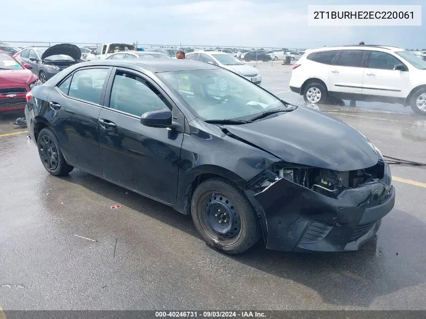 2014 Toyota Corolla Le VIN: 2T1BURHE2EC220061 Lot: 40246731