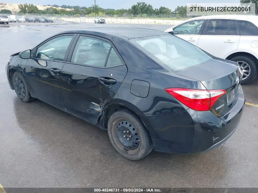 2014 Toyota Corolla Le VIN: 2T1BURHE2EC220061 Lot: 40246731