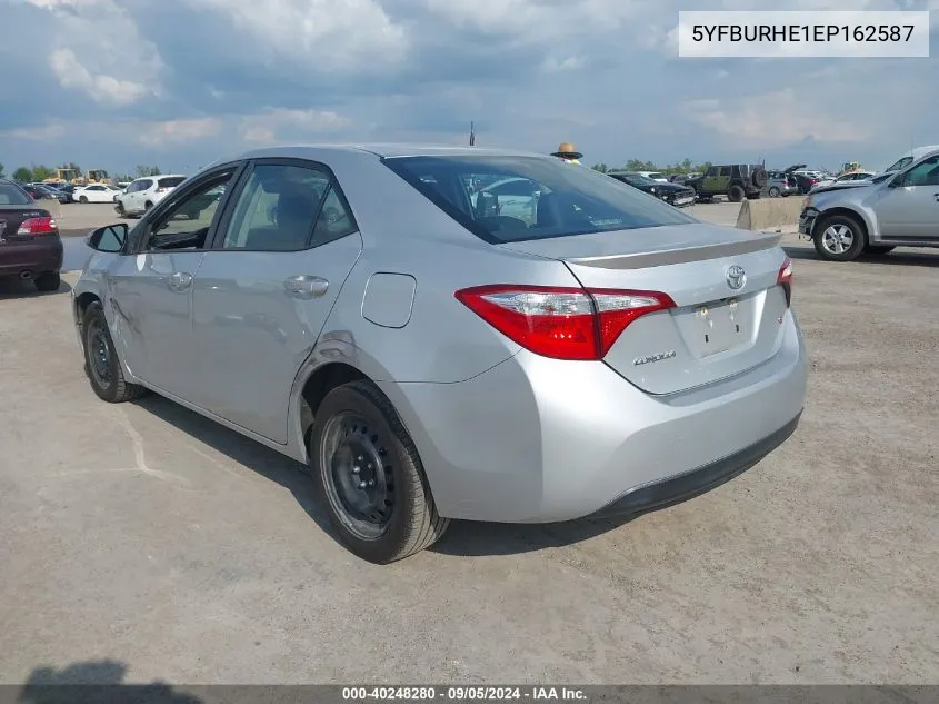 2014 Toyota Corolla S VIN: 5YFBURHE1EP162587 Lot: 40248280