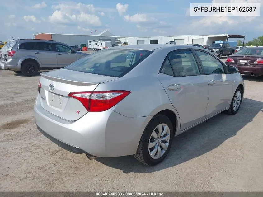 2014 Toyota Corolla S VIN: 5YFBURHE1EP162587 Lot: 40248280