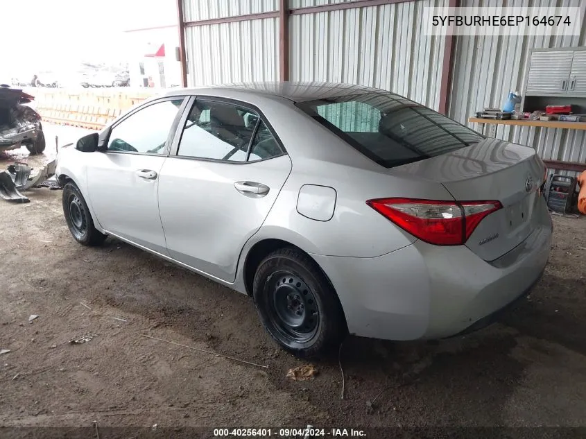 2014 Toyota Corolla L/Le/Le Pls/Prm/S/S Pls VIN: 5YFBURHE6EP164674 Lot: 40256401