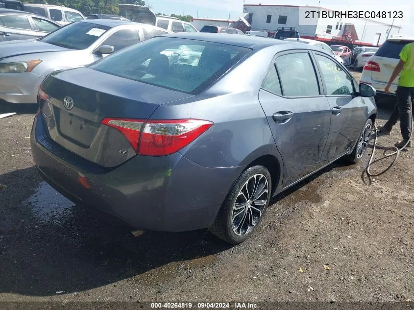 2014 Toyota Corolla Le VIN: 2T1BURHE3EC048123 Lot: 40264819