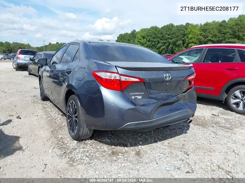 2014 Toyota Corolla S Plus VIN: 2T1BURHE5EC208177 Lot: 40265747