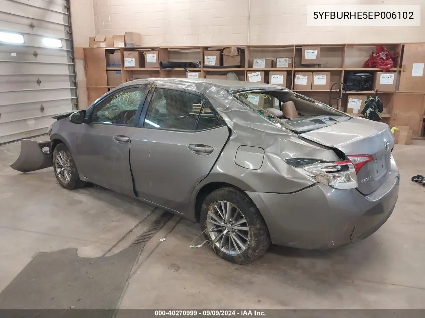 2014 Toyota Corolla Le Plus VIN: 5YFBURHE5EP006102 Lot: 40270999