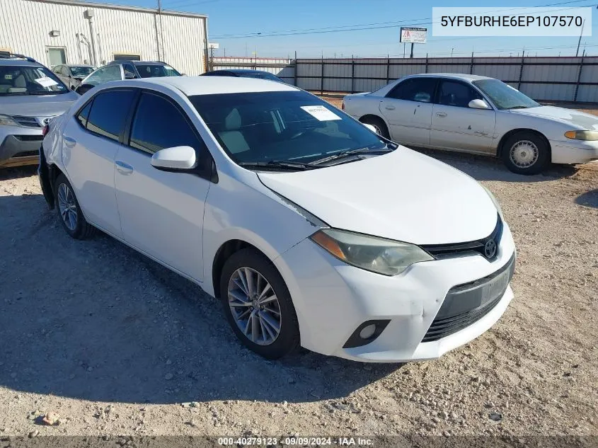 2014 Toyota Corolla Le Plus VIN: 5YFBURHE6EP107570 Lot: 40279123