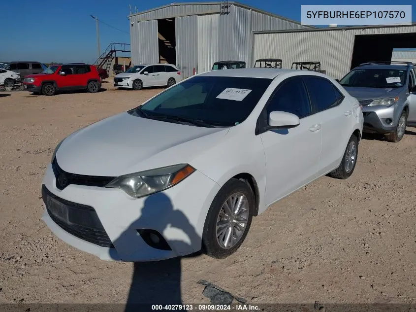 2014 Toyota Corolla Le Plus VIN: 5YFBURHE6EP107570 Lot: 40279123