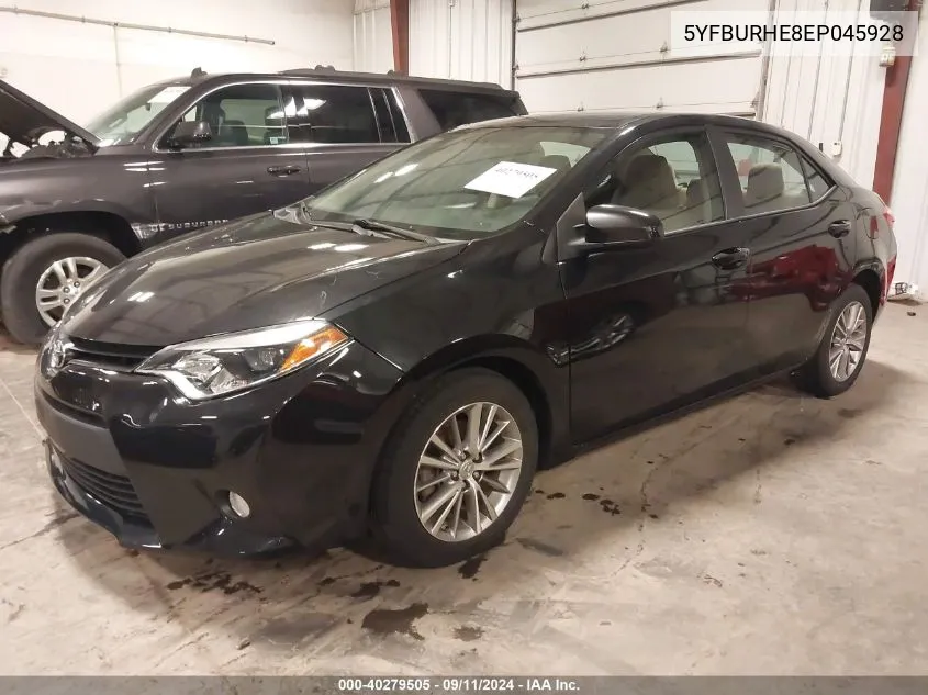 2014 Toyota Corolla Le Plus VIN: 5YFBURHE8EP045928 Lot: 40279505