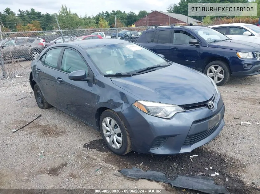 2014 Toyota Corolla Le VIN: 2T1BURHEXEC188105 Lot: 40280036