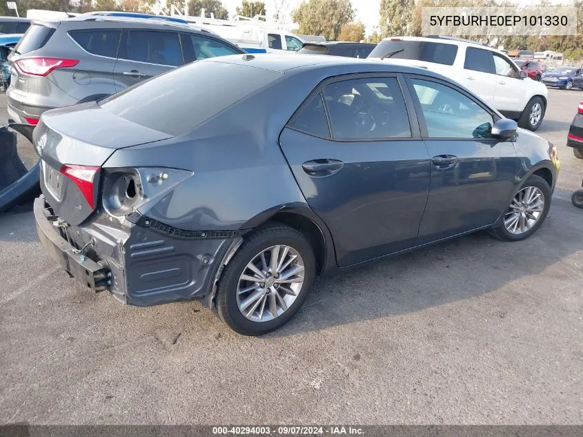 2014 Toyota Corolla L/Le/Le Pls/Prm/S/S Pls VIN: 5YFBURHE0EP101330 Lot: 40294003