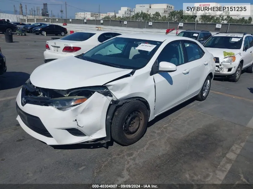 5YFBURHE3EP151235 2014 Toyota Corolla L