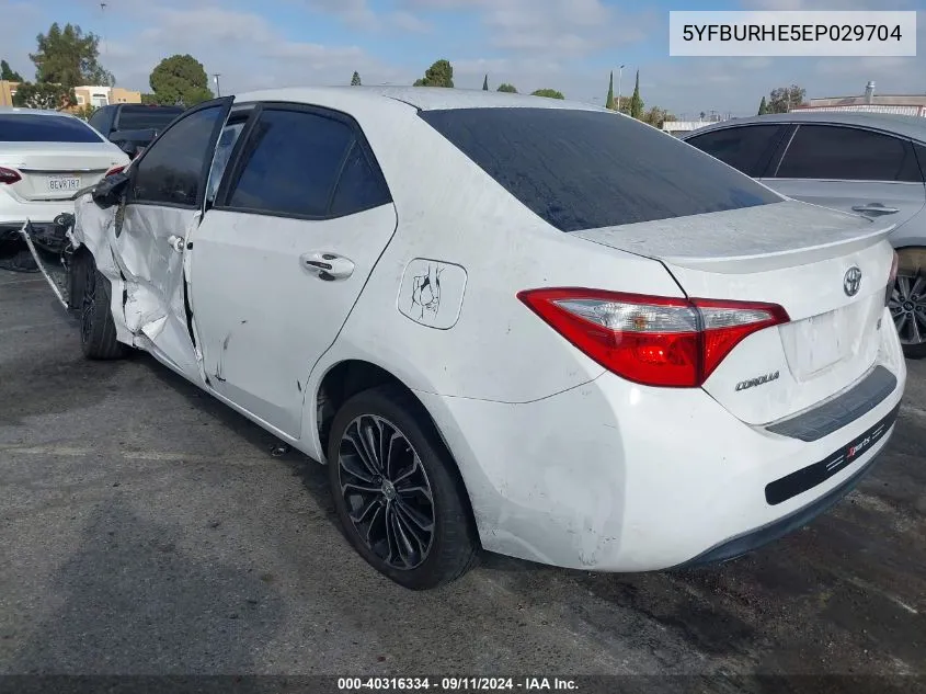 2014 Toyota Corolla S Plus VIN: 5YFBURHE5EP029704 Lot: 40316334