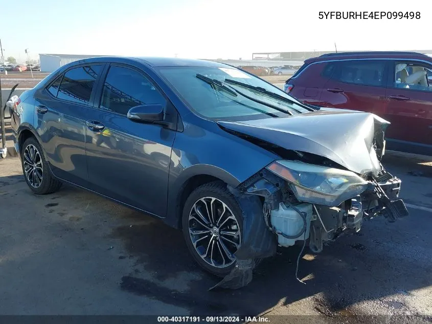 2014 Toyota Corolla S Plus VIN: 5YFBURHE4EP099498 Lot: 40317191