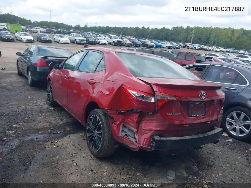 2014 Toyota Corolla S Plus VIN: 2T1BURHE4EC217887 Lot: 40334093