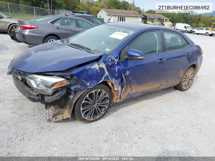 2014 Toyota Corolla S Premium VIN: 2T1BURHE1EC086952 Lot: 40334385