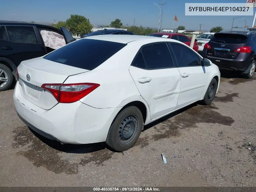 5YFBURHE4EP104327 2014 Toyota Corolla L