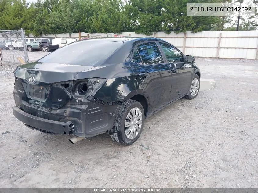 2T1BURHE6EC142092 2014 Toyota Corolla L/Le/Le Pls/Prm/S/S Pls