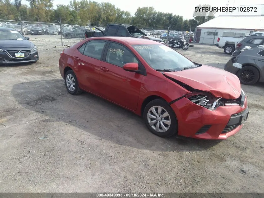 2014 Toyota Corolla Le VIN: 5YFBURHE8EP102872 Lot: 40349993