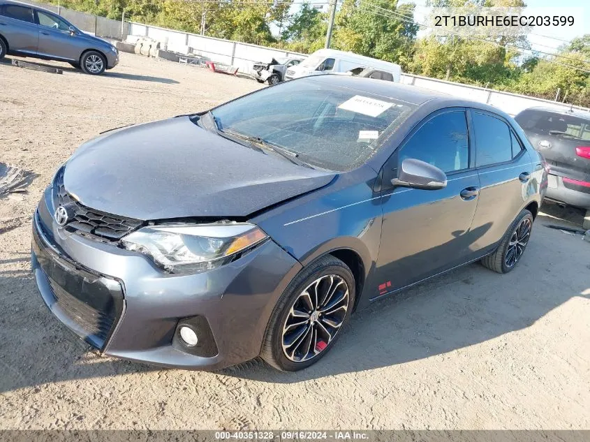 2014 Toyota Corolla L/Le/Le Pls/Prm/S/S Pls VIN: 2T1BURHE6EC203599 Lot: 40351328