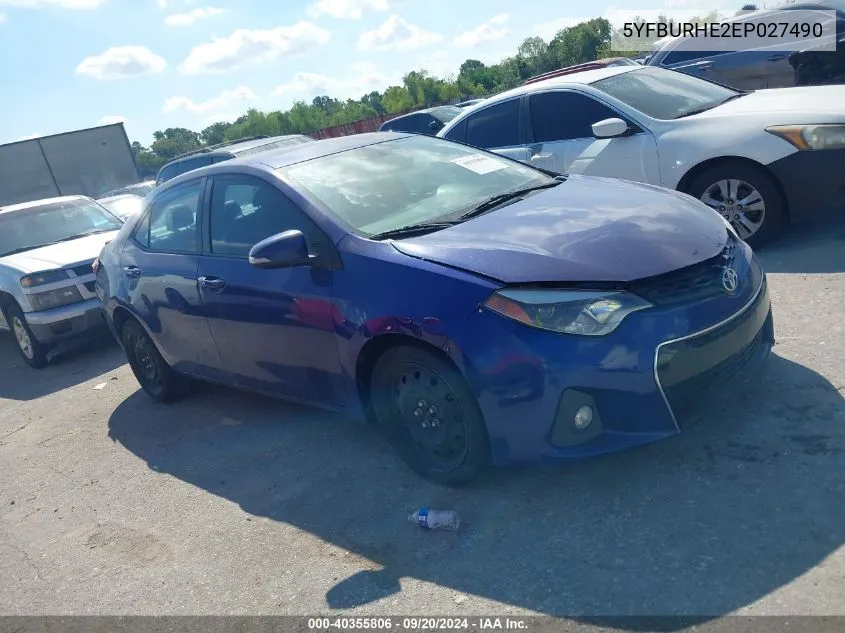 2014 Toyota Corolla S Premium VIN: 5YFBURHE2EP027490 Lot: 40355806