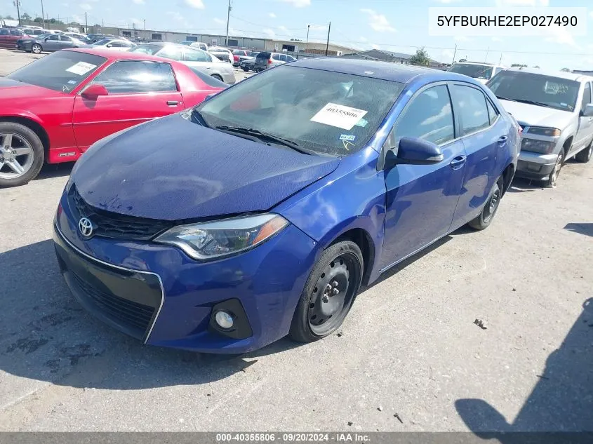 2014 Toyota Corolla S Premium VIN: 5YFBURHE2EP027490 Lot: 40355806