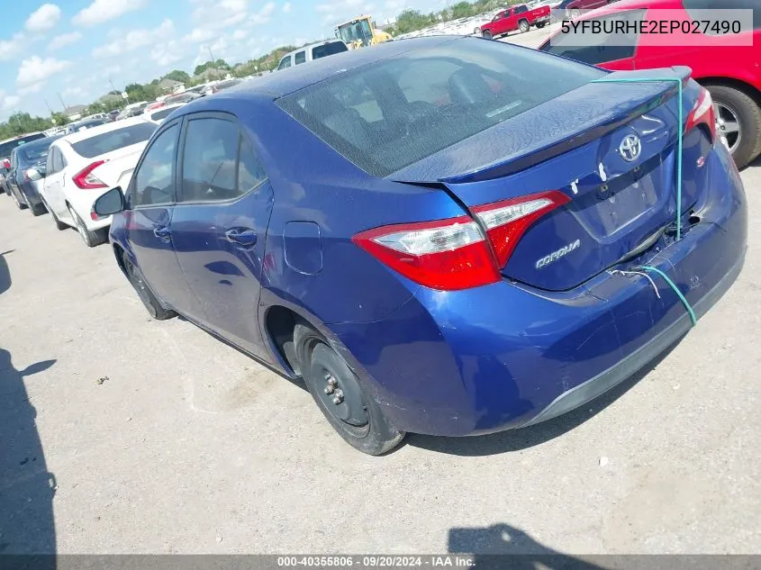 2014 Toyota Corolla S Premium VIN: 5YFBURHE2EP027490 Lot: 40355806