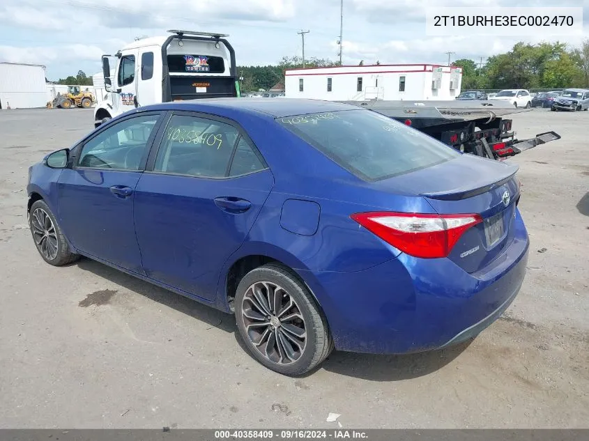 2T1BURHE3EC002470 2014 Toyota Corolla S Plus