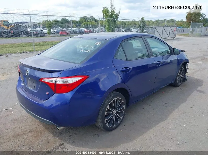 2T1BURHE3EC002470 2014 Toyota Corolla S Plus