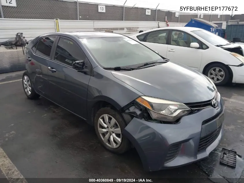 2014 Toyota Corolla Le VIN: 5YFBURHE1EP177672 Lot: 40360849