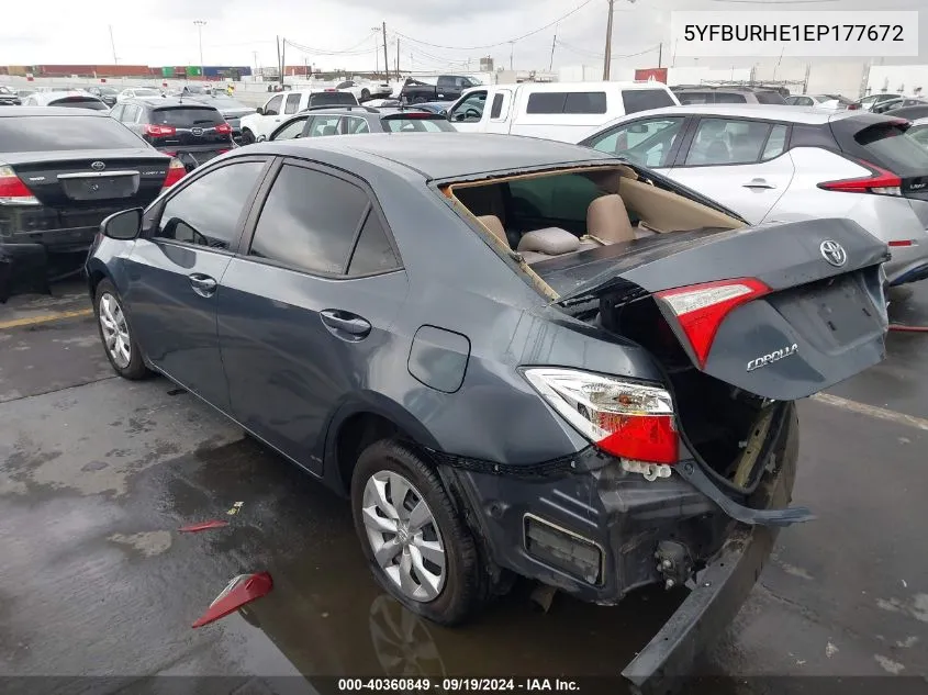 2014 Toyota Corolla Le VIN: 5YFBURHE1EP177672 Lot: 40360849