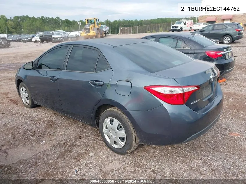 2014 Toyota Corolla L VIN: 2T1BURHE2EC144762 Lot: 40363856