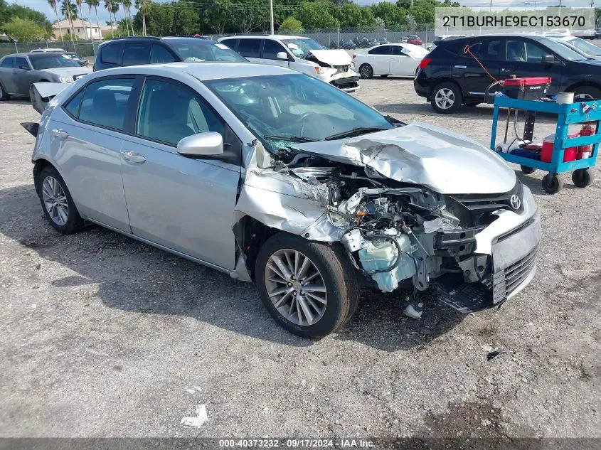 2014 Toyota Corolla Le Plus VIN: 2T1BURHE9EC153670 Lot: 40373232