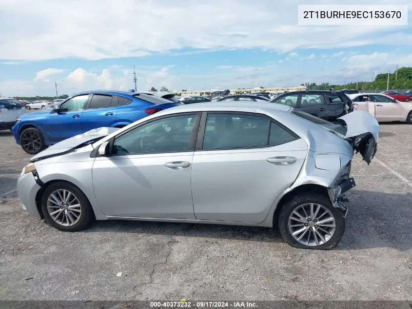 2014 Toyota Corolla Le Plus VIN: 2T1BURHE9EC153670 Lot: 40373232