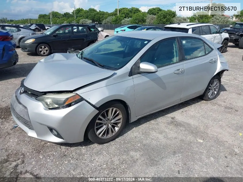 2014 Toyota Corolla Le Plus VIN: 2T1BURHE9EC153670 Lot: 40373232