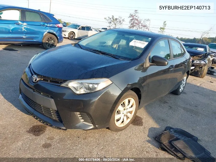 2014 Toyota Corolla Le VIN: 5YFBURHE2EP140713 Lot: 40375406