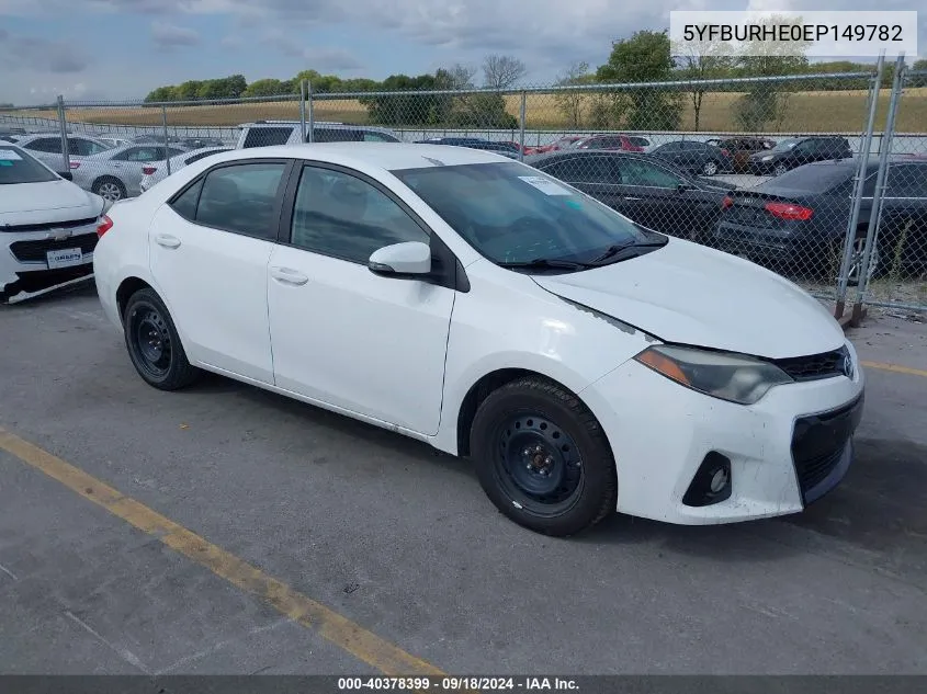 2014 Toyota Corolla S VIN: 5YFBURHE0EP149782 Lot: 40378399