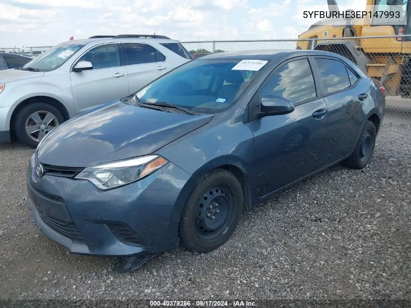 2014 Toyota Corolla Le VIN: 5YFBURHE3EP147993 Lot: 40379286