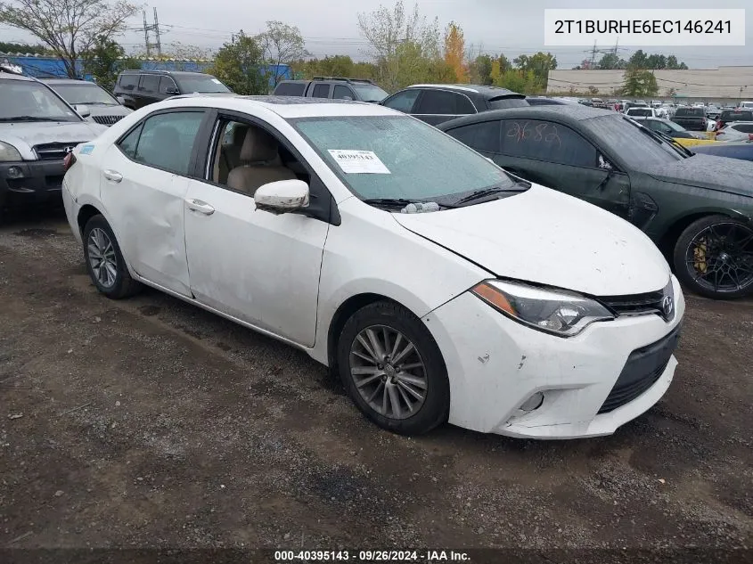 2014 Toyota Corolla L/Le/Le Pls/Prm/S/S Pls VIN: 2T1BURHE6EC146241 Lot: 40395143